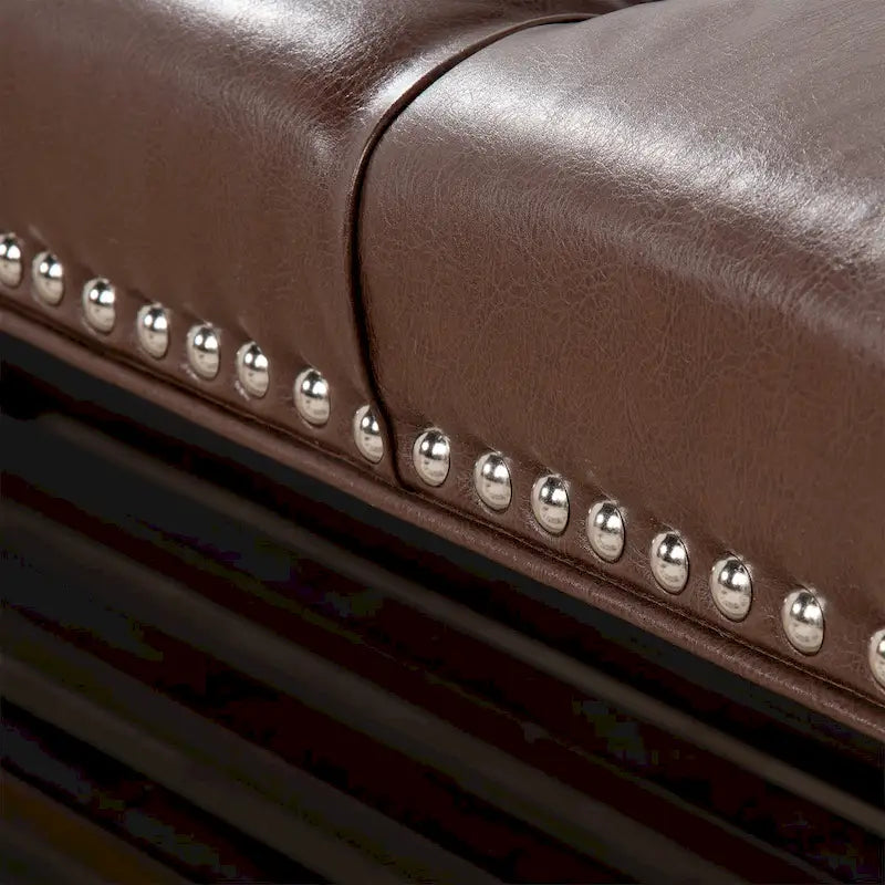 Christopher Knight Home - Florian Tufted Upholstered End of Bed Bench with Nailhead Trim and Shelf