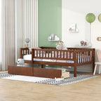 Twin Size Daybed Wood Bed With Two Drawers, Gray