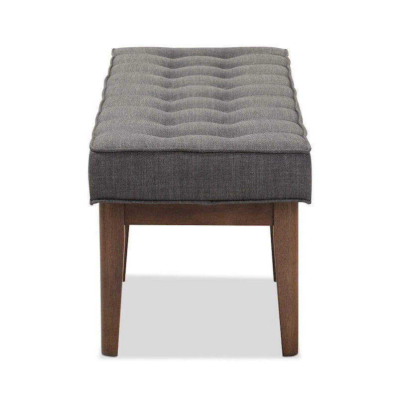 Mid-Century Fabric Button-Tufted Bench by Baxton Studio