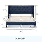 Brookside Isabelle Button Tufted Wingback Upholstered Bed