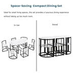 7-Piece Iron Dining Table Set with Table and Six Chairs